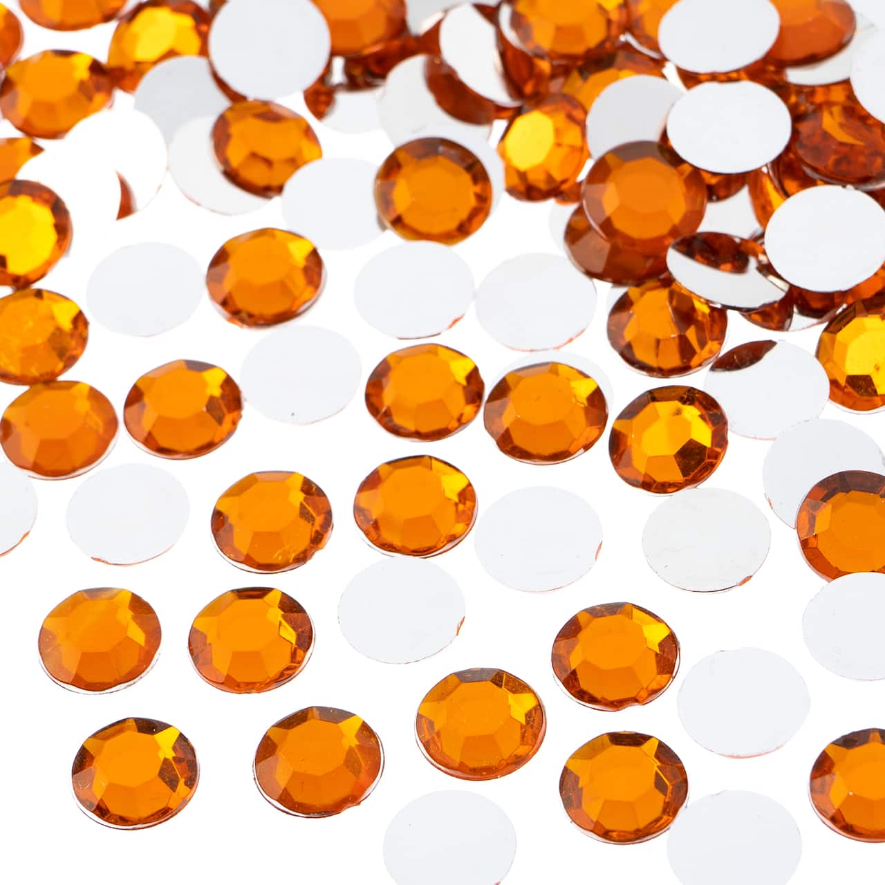 John Bead Acrylic Round Flat Back Rhinestones, 10mm